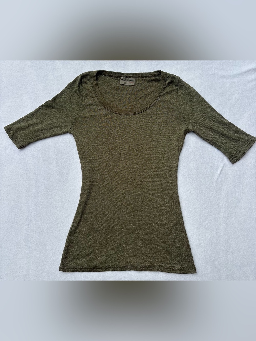 Michael Stars Olive Scoop Neck Stretch Tee-